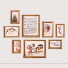 Christmas Joy Framed Wall Decor Set of 8