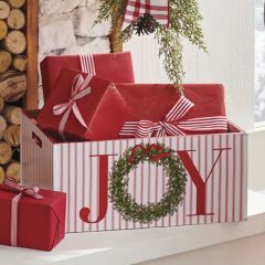 Christmas Joy Wood Crate Set of 2