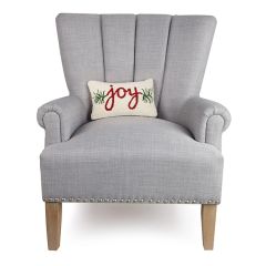 Christmas Joy Wool Hooked Lumbar Pillow