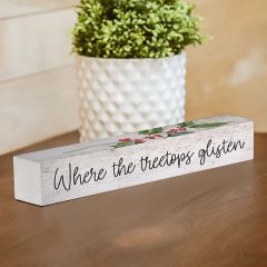 Christmas Music Holly Block Tabletop Decor