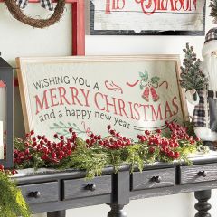 Christmas New Year Iron Wall Sign