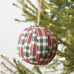 Christmas Plaid Fabric Ball Ornament