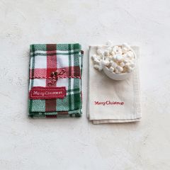 Christmas Plaid Flannel Tea Towel Set of 2