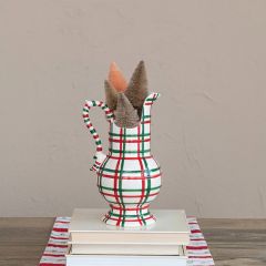 Christmas Plaid Stoneware Pitcher