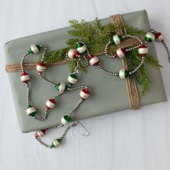 Christmas Striped Glass Ball Garland
