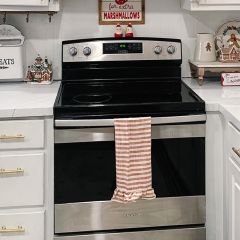 Christmas Striped Ruffled Tea Towel Set of 2