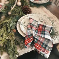Christmas Tartan Plaid Napkin Set of 8