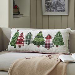 Christmas Tree Applique Lumbar Pillow