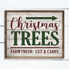 Christmas Tree Arrow Whitewash Wall Art
