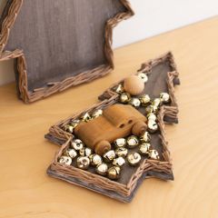 Christmas Tree Basket Display Trays Set of 2