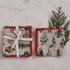 Christmas Tree Pattern Cloth Napkins Set of 4