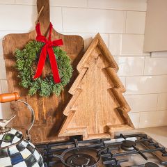 Christmas Tree Shaped Wood Tray