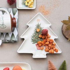 Christmas Tree Stoneware Plate Set of 2