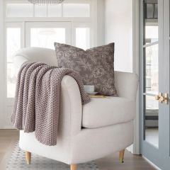 Chunky Knit Cotton Throw Blanket Grey