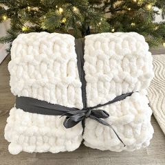 Chunky Knit Cozy Chenille Throw Blanket