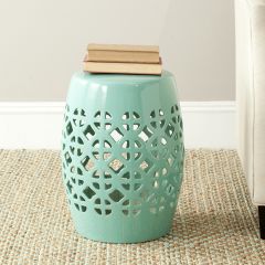 Circle and Square Lattice Ceramic Garden Stool