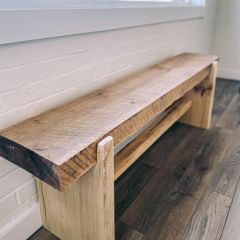 Circle Sawn Walnut Bench