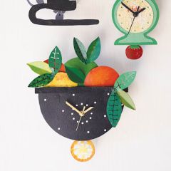 Citrus Inspired Painted Wall Clock