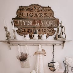 City Drug Store Embossed Metal Sign