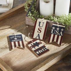 Classic Americana Ornaments Set of 4