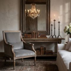 Classic Arm Chair With Lumbar Cushion 