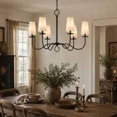Classic Black 6 Arm Chandelier