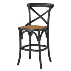Classic Black Cross Back Stool 24 Inch