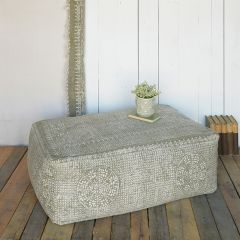 Classic Block Print Rectangle Pouf