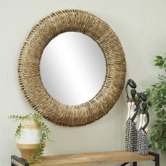 Classic Boho Framed Round Wall Mirror