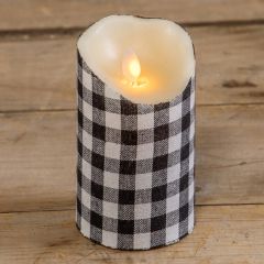 Classic Buffalo Check Flameless Pillar Candle