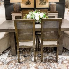 Classic Cane Back Upholstered Side Chair