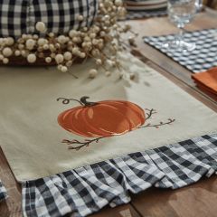 Classic Check Ruffled Fall Table Runner