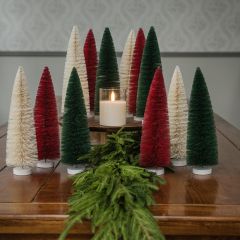 Classic Christmas 11 Inch Bottlebrush Tree Set of 12