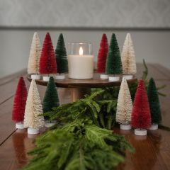 Classic Christmas 5.25 Inch Bottlebrush Tree Set of 12