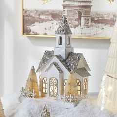 Classic Christmas Lighted Church