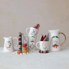 Classic Christmas Stoneware Mugs Set of 4