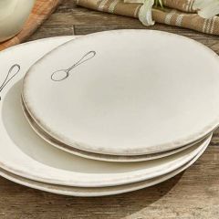 Classic Cream Farmhouse Spoon Salad Plate Bundle