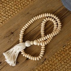 Classic Cream Tasseled Wood Beads