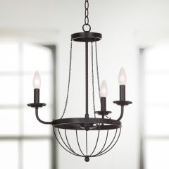 Classic Curves 3 Light Metal Chandelier