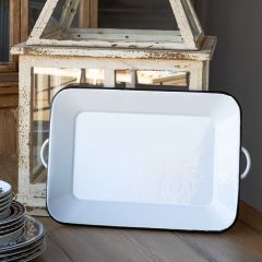 Classic Enamelware Rectangular Tray