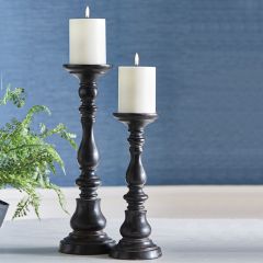 Classic Farmhouse Black Candle Holder Set of 2
