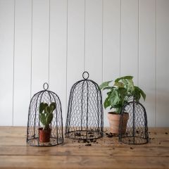 Classic Farmhouse Chicken Wire Cloche Set of 3