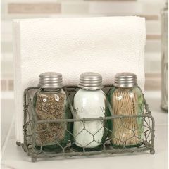 Classic Farmhouse Chicken Wire Napkin Caddy
