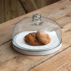 Classic Farmhouse Cloche With Metal Base