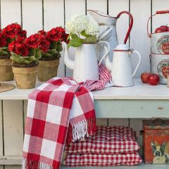 Classic Farmhouse Red Check Throw Blanket