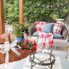 Classic Farmhouse Red Check Throw Blanket