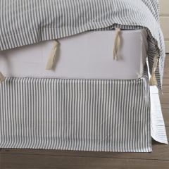 Classic Farmhouse Ticking Blue Stripe Bed Skirt