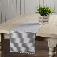 Classic Farmhouse Ticking Blue Stripe Table Runner