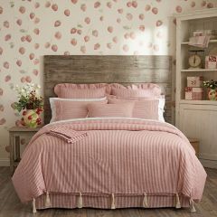 Classic Farmhouse Ticking Red Stripe Duvet Cover