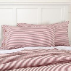 Classic Farmhouse Ticking Red Stripe Pillow Sham
